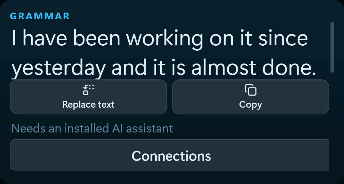 The Grammar widget