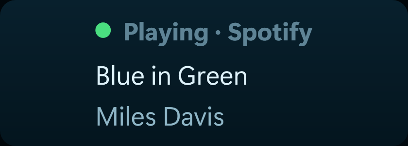 The Now playing widget