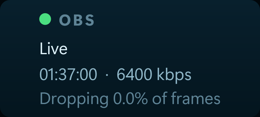 The OBS · stream widget