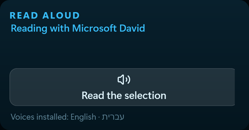 The Read aloud widget
