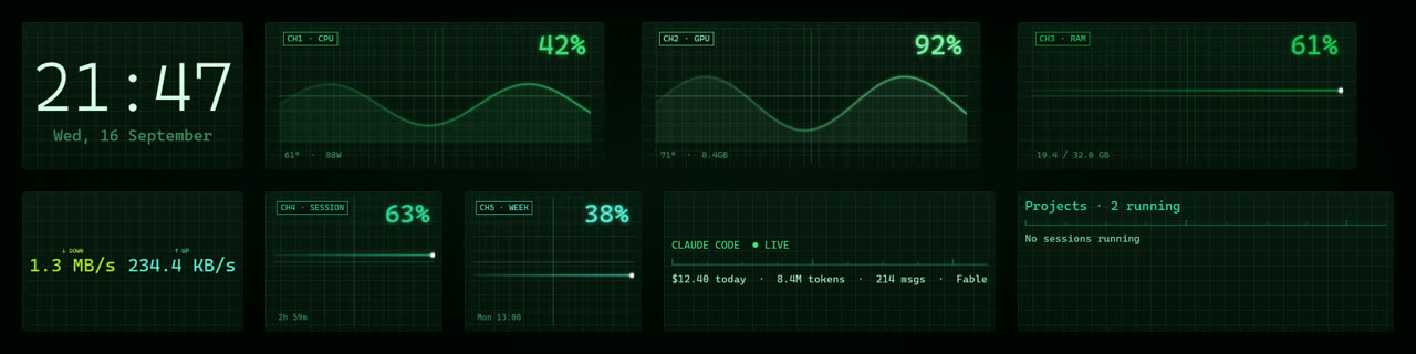 The Matrix skin: green phosphor on black