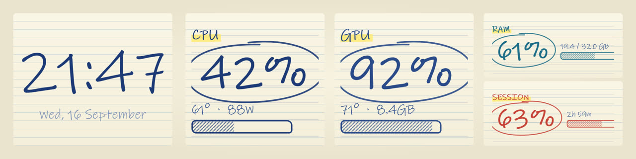 The Notebook skin: handwriting on ruled paper